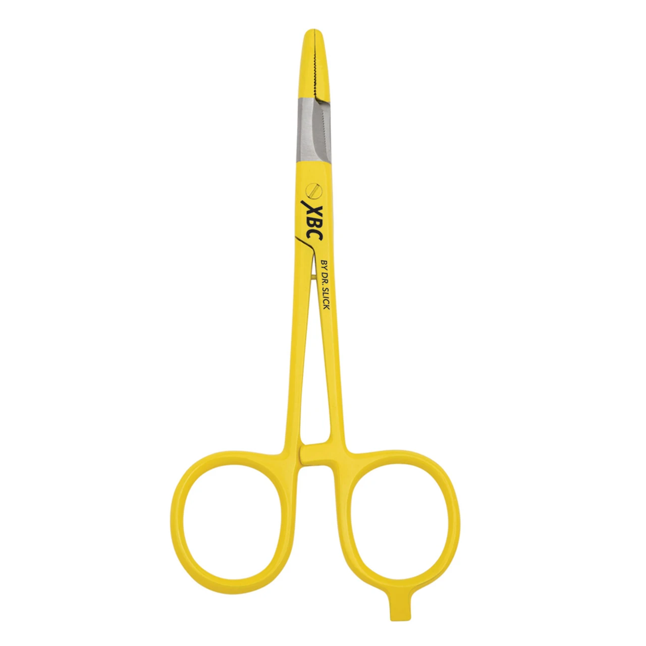Dr Slick Fly Fishing XBC Scissor Clamp 5 in Straight Stainless Steel Colorful Grip Yellow