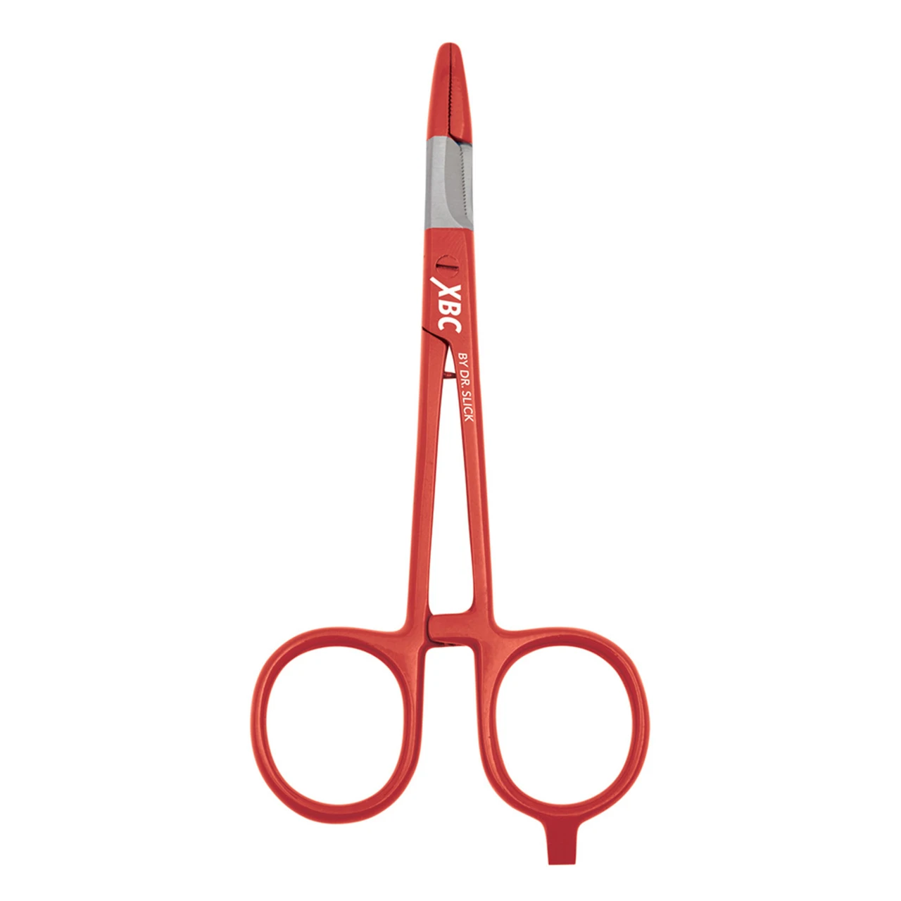 Dr Slick Fly Fishing XBC Scissor Clamp 5 in Straight Stainless Steel Colorful Grip Red