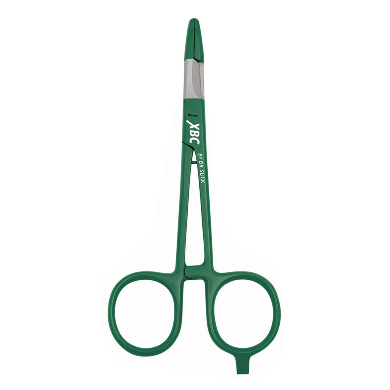 Dr Slick Fly Fishing XBC Scissor Clamp 5 in Straight Stainless Steel Colorful Grip Green