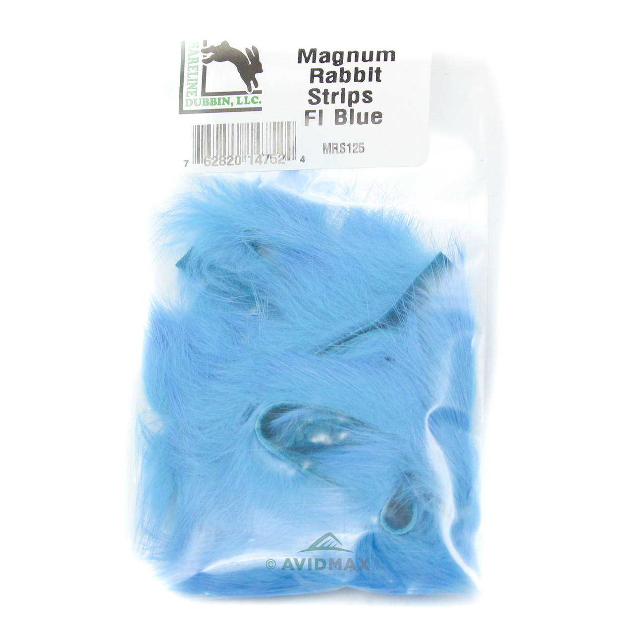 Hareline Magnum Rabbit Strips Fluorescent Blue