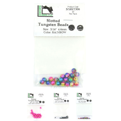 Hareline Slotted Tungsten Beads