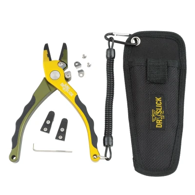 Dr. Slick 6 1/2 in Typhoon Plier Tungsten Carbide Aluminum Frame Green & Gold