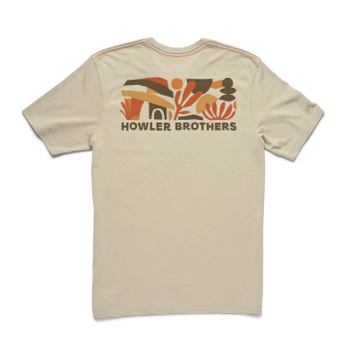 Howler Brothers Select Pocket T-Shirt Distant Forms Sand Heather