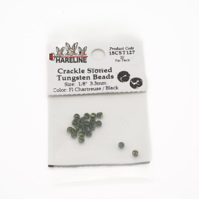 Hareline Crackle Slotted Tungsten Beads (20 pk)