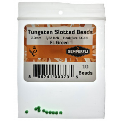 Semperfli Tungsten Slotted Beads Fluoro Semperfli Tungsten Slotted Beads Fluoro