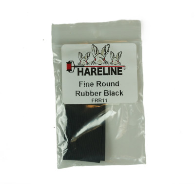 Hareline Fine Round Rubber Black
