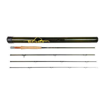 Echo Trout X 4-piece fly rod with olive green Echo rod tube