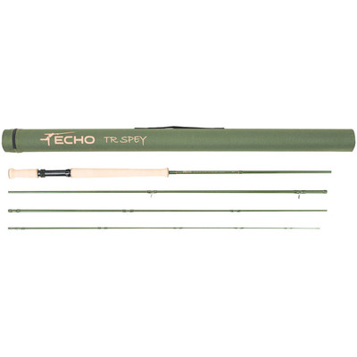 Echo TR2 4-piece green two-hand rod with green TR Spey tube