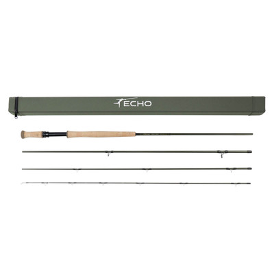 Echo Trout Spey 4-piece olive two-hand rod with olive square rod case
