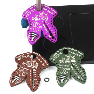 Hareline Anodized Hook Hackle and Bead Gauge