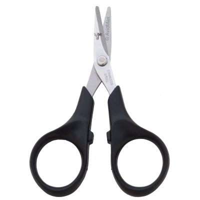 Dr. Slick Braid Scissors Straight Non Serrated Blade Black for Fly Tying