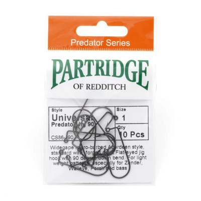 Partridge of Redditch Universal Predator Jig 90 Black Nickel Hooks 1 - 10 Pack