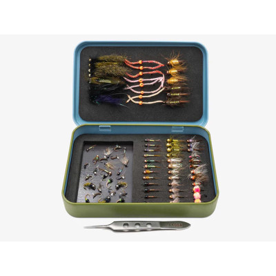 Yakoda Supply Slim Tin Foam & Magnet Fly Box with Tweezer