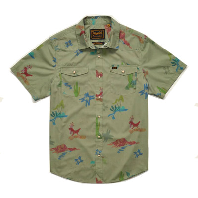 Howler Brothers H Bar B Snapshirt Medium Vision Quest : Olive