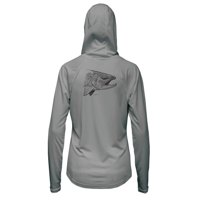RepYourWater Big Bow Women's Merino Blend Sun Hoody Small Granite