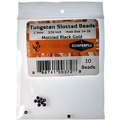 Semperfli Tungsten Slotted Beads Mottled (10 pk)