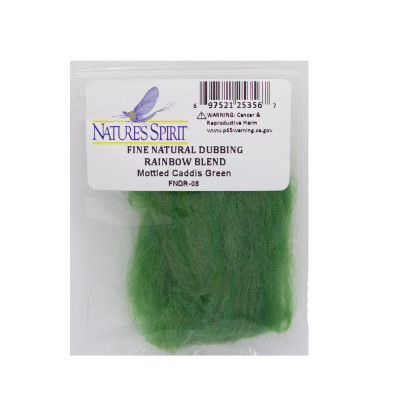 Nature's Spirit Fine Natural Dubbing Rainbow Blend Mottled Caddis Green