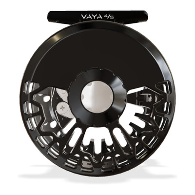 Abel Vaya Fly Reel 4/5 Gloss Black Finish and Drag Knob with Ebony Handle