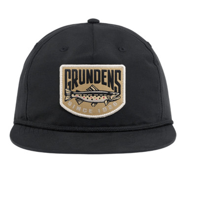 Grundens Trout Patch Rope Trucker Hat Black