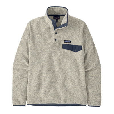 Patagonia Men's LW Synch Snap-T Pullover Oatmeal Heather with New Navy