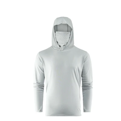 Grundens Tough Sun Masked Hoodie - Iceberg