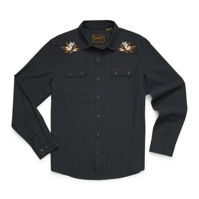Howler Brothers Crosscut Deluxe Long-Sleeve Shirt Orange Blossoms & Antique Black