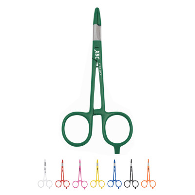 Dr Slick Fly Fishing XBC Scissor Clamp 5 in Straight Stainless Steel Colorful Grip