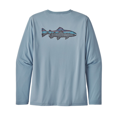 Patagonia Long Sleeve Cap Cool Daily Fish Graphic Shirt Small Fitz Roy  Trout Salt Grey - Compleat Angler Nedlands Pro Tackle