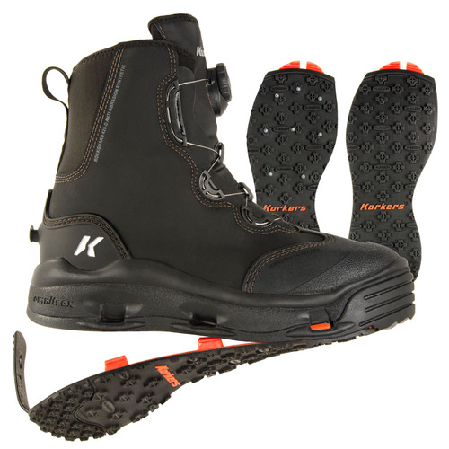 Korkers Devil's Canyon Wading Boots with Kling-On & Studded Kling-On Soles