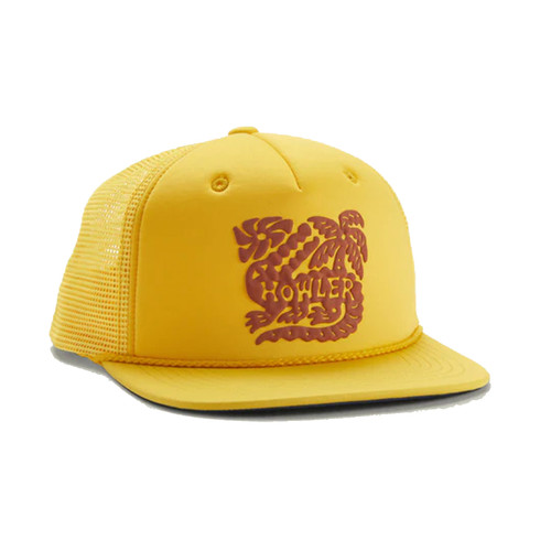Howler Brothers Structured Snapback Hats Gator Palm Gold
