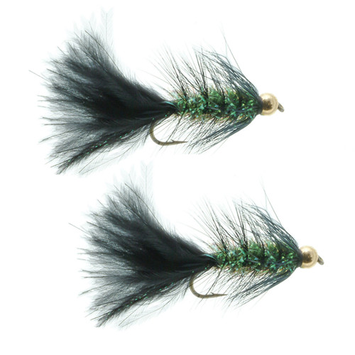 Umpqua Gold Bead Crystal Bugger Black 2 Pack