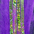 Hareline Magnum Bling Rabbit Strips Bright Purple with Holo Gold Accent