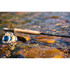 Douglas SKY G fly rod and reel resting in shallow river water