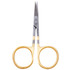 Dr. Slick Iris Scissors Straight Curved Serrated Blade Gold Loops 4" Straight
