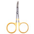 Dr. Slick Iris Scissors Straight Curved Serrated Blade Gold Loops 4" Curved