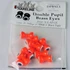 Hareline Double Pupil Brass Eyes XL Fl Orange with White and Black