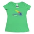 AvidMax Fly Fishing Women's CO Painted Trout Fly Scoop Neck Tri-Blend Jersey Tee - Envy