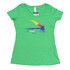 AvidMax Fly Fishing Women's CO Painted Trout Fly Scoop Neck Tri-Blend Jersey Tee Small Envy