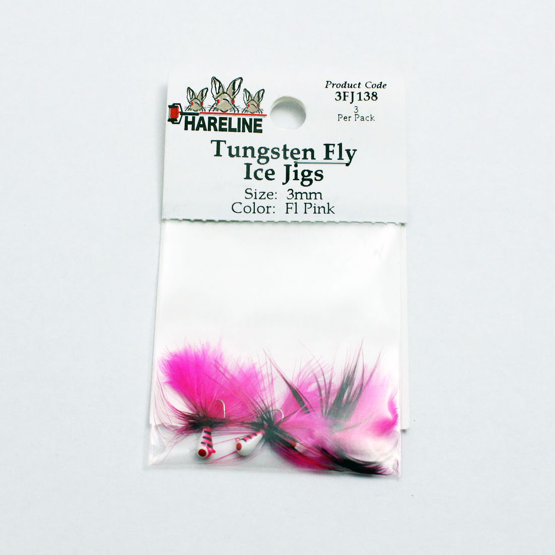 Hareline | Tungsten Fly Ice Jigs 3mm 3 Pack Black #11
