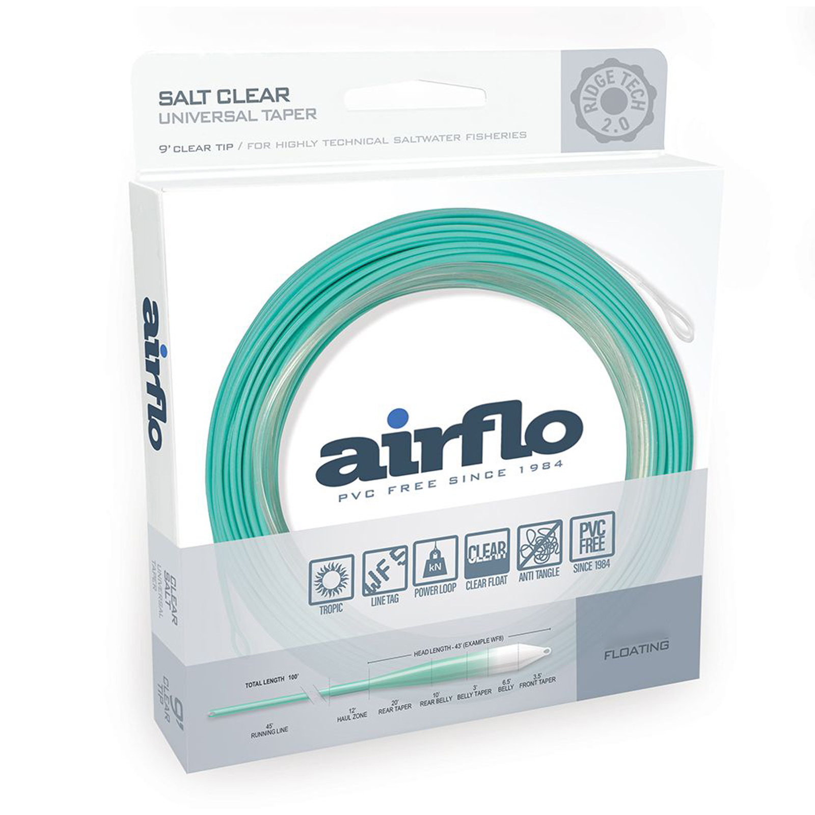 Airflo Superflo Ridge 2.0 Flats Universal Taper |9' Clear Tip Fly Line