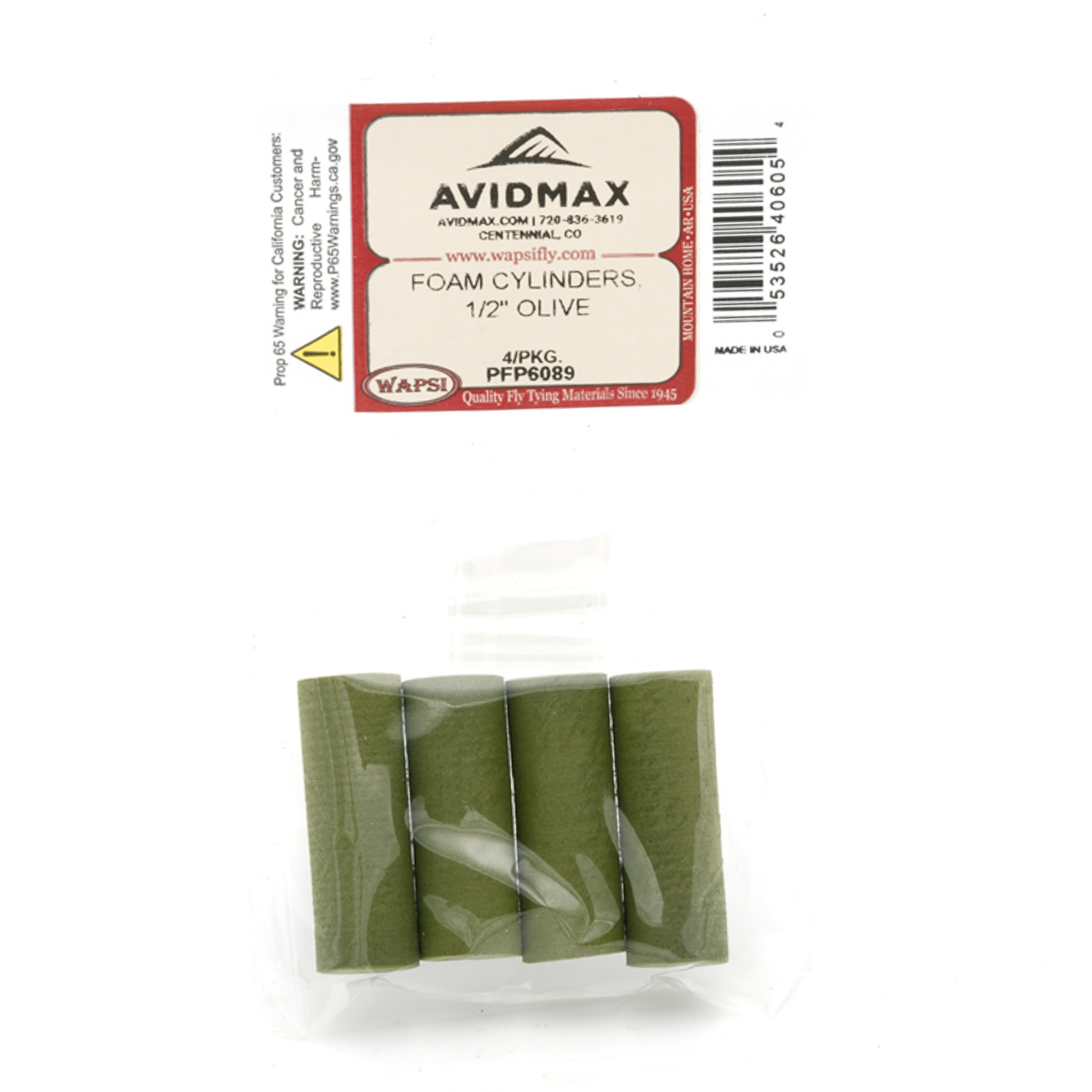 Wapsi Foam Cylinders 1/2 in Olive | Avidmax