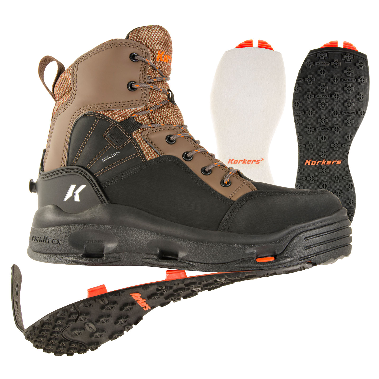Korkers Buckskin Wading Boots 8 / Felt/Kling-On