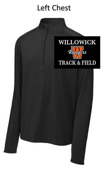 BLACK POLYESTER 1/4 ZIPPER -LONG SLEEVE (ADULT AND LADIES)  lantflc