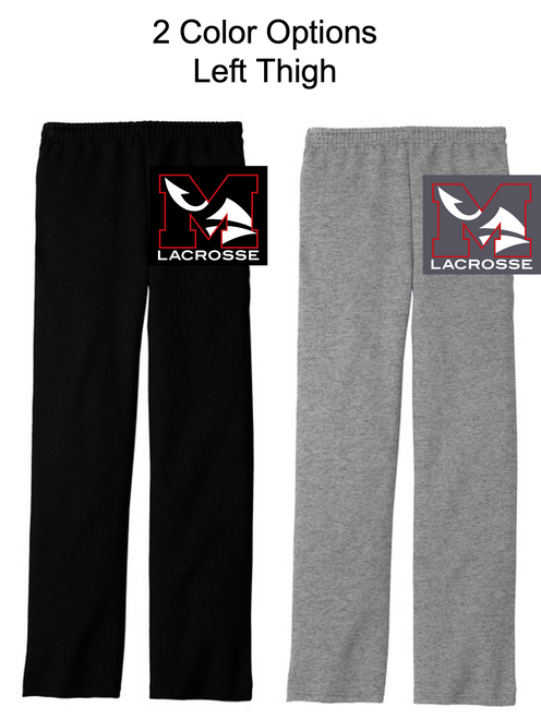OPEN BOTTOM SWEATPANTS WITH POCKET (YOUTH AND ADULT) mhslax
