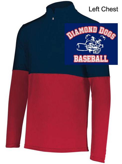 NAVY AND RED POLYESTER 1/4 ZIPPER (ADULT AND LADIES) diadog