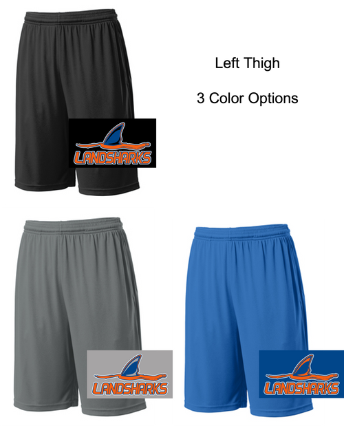 POLYESTER 9" SHORTS WITH POCKET (YOUTH AND ADULT) landshark
