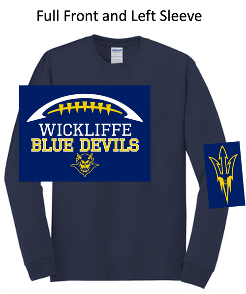 NAVY LONG SLEEVE T-SHIRT (YOUTH AND ADULT) wickfbhalfball