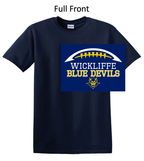 NAVY SHORT SLEEVE COTTON T-SHIRT (ADULT AND YOUTH) wickfbhalfball