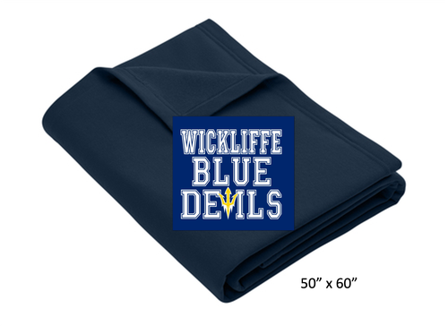 NAVY COTTON POLYESTER BLANKET (ONE SIZE) wickfbgeneric