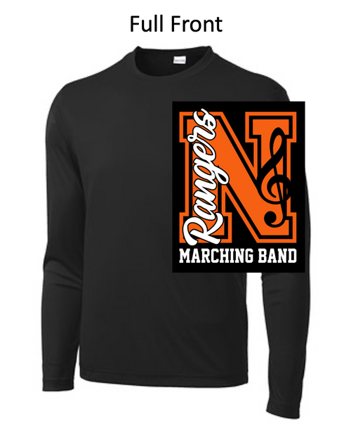 BLACK PERFORMANCE TEE - LONG SLEEVE (ADULT AND YOUTH) northbandn
